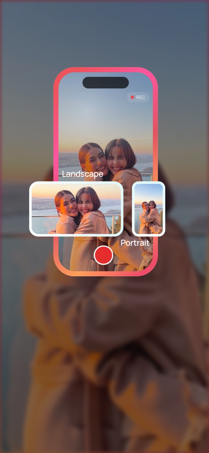 Dual Camera capturing landscape and portrait at once